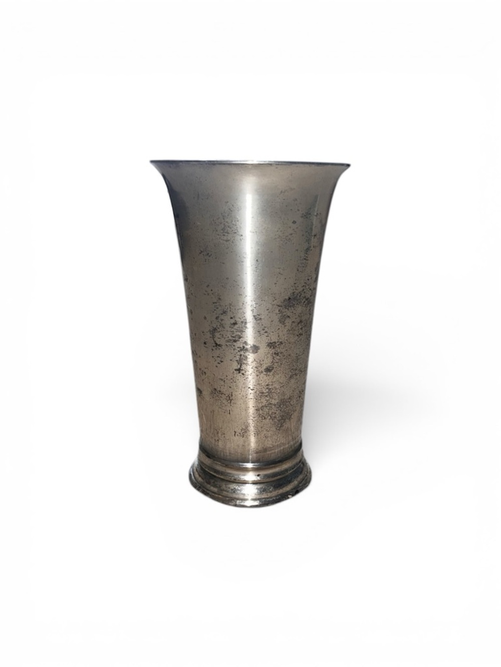 Restoration Hardware Silver Plated Pewter Flared Vase.